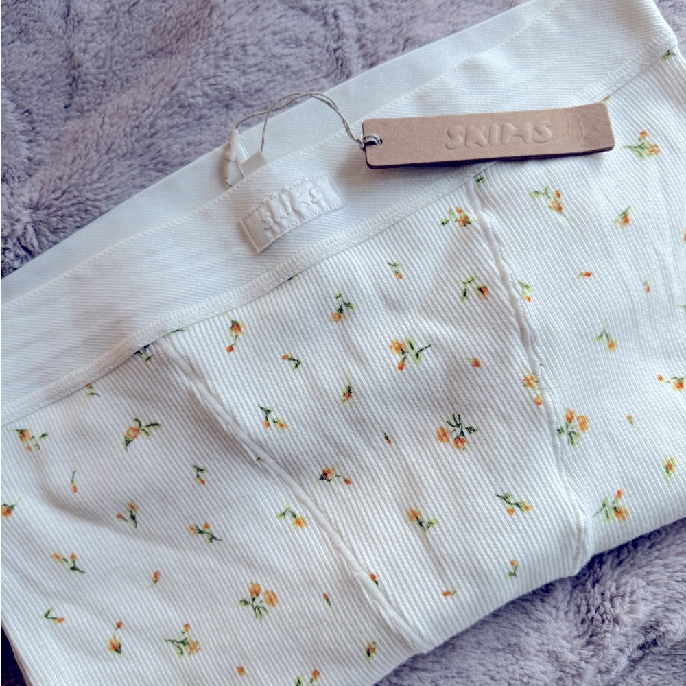 Skims Cotton Rib Boxer - Marigold Rosebud Print